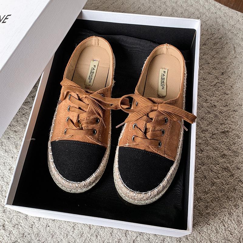 

Fashion Casual Flat Shoes Summer New 2025 Round Head Women Shoes Stitching Soft Sole Non-slip Slippers Strap Fisherman Slippers 40 хаки