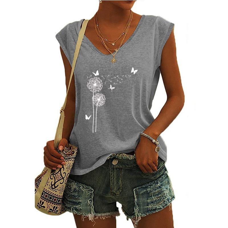 JPNTKY Women's Fashion Casual Sleeveless V-Neck  Blouses & Shirts