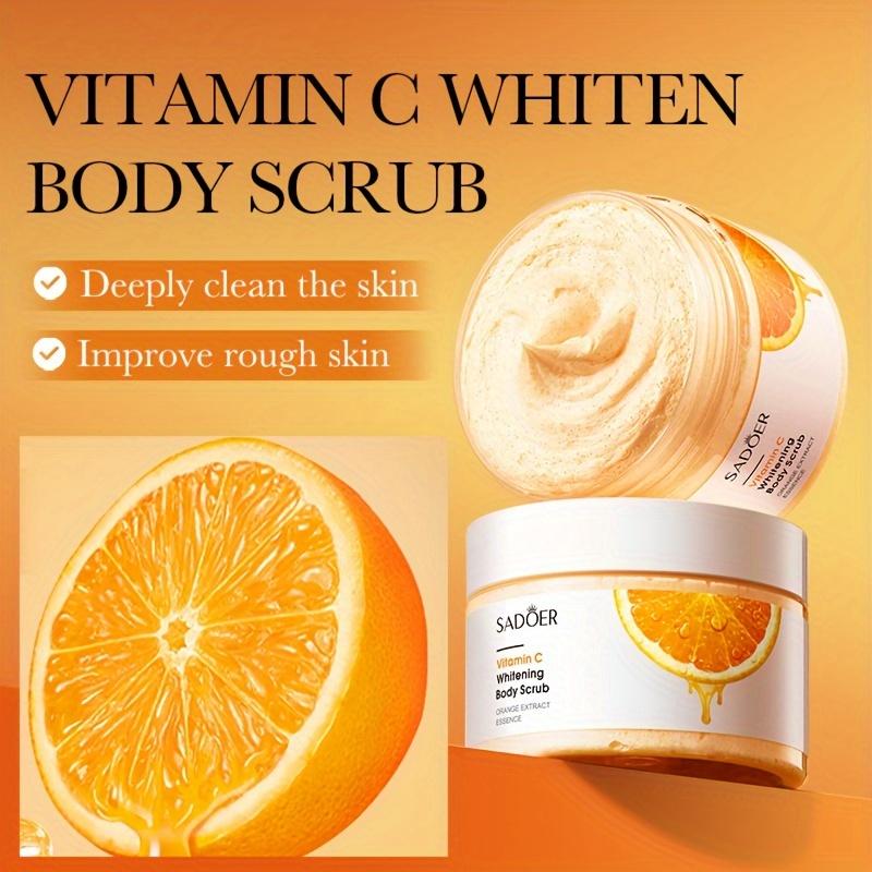 Orange Vitamin C Body Scrub Deep Cleansing Brightening Moisturizing Anti Wrinkle Exfoliating Cream Arm Leg Back Scrub Body Lotion Skin Care