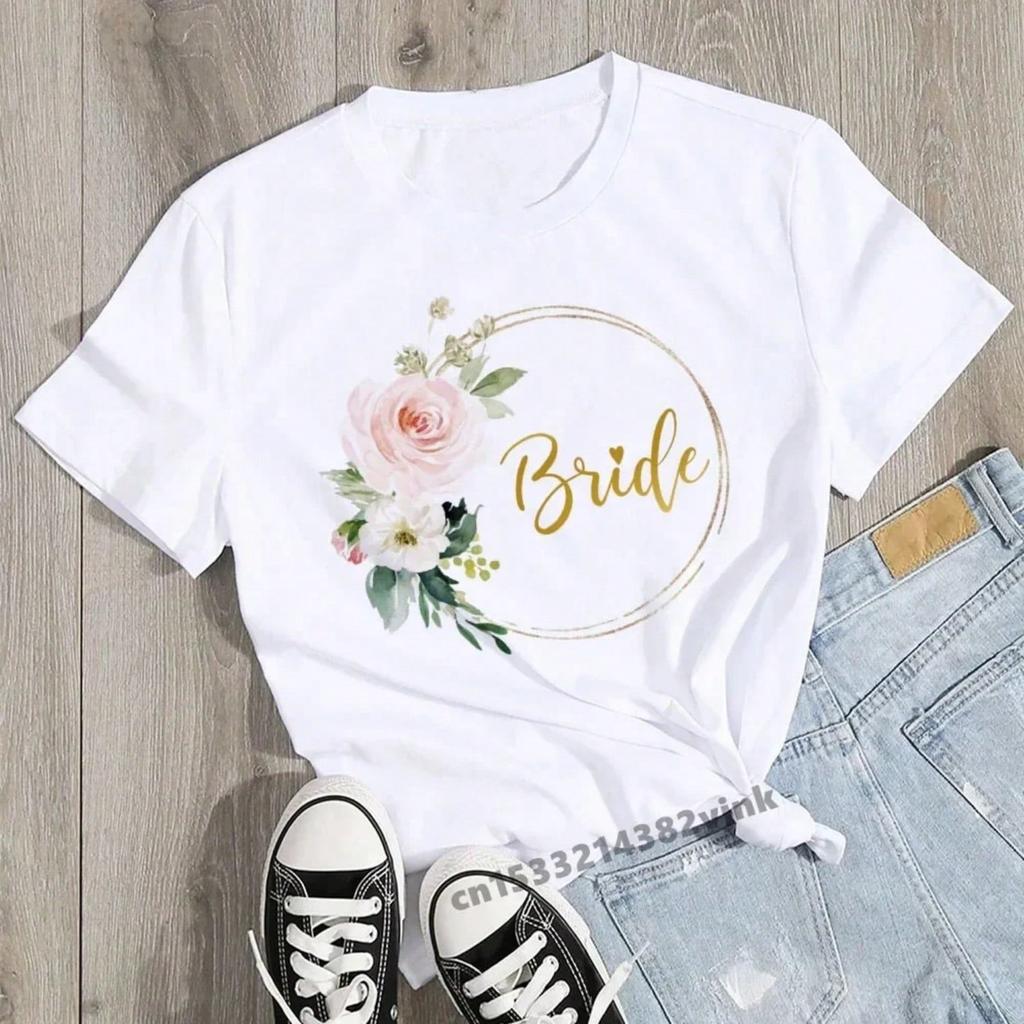Future Mariee Bride Wedding Party Wounisex Evjf Tee Shirt Casual Ladies Basic O-Collar White Short Sleeved T-Shirt Girl