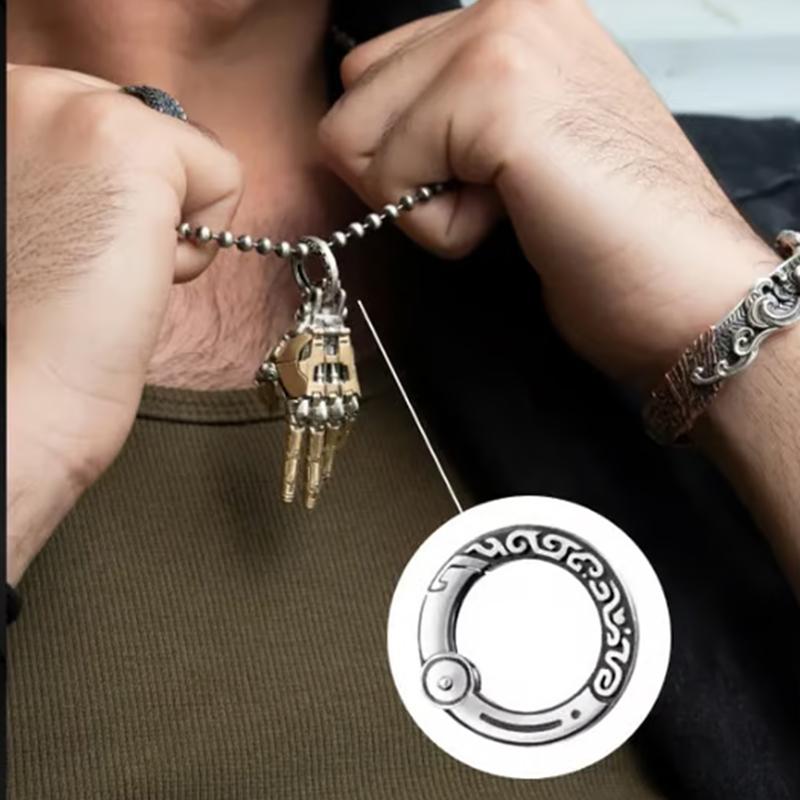 Módní mechanický bionický přívěsek ruky s řetízkem pro muže ženy kreativní pohyblivé prstní klouby robotická ruka náhrdelník šperky