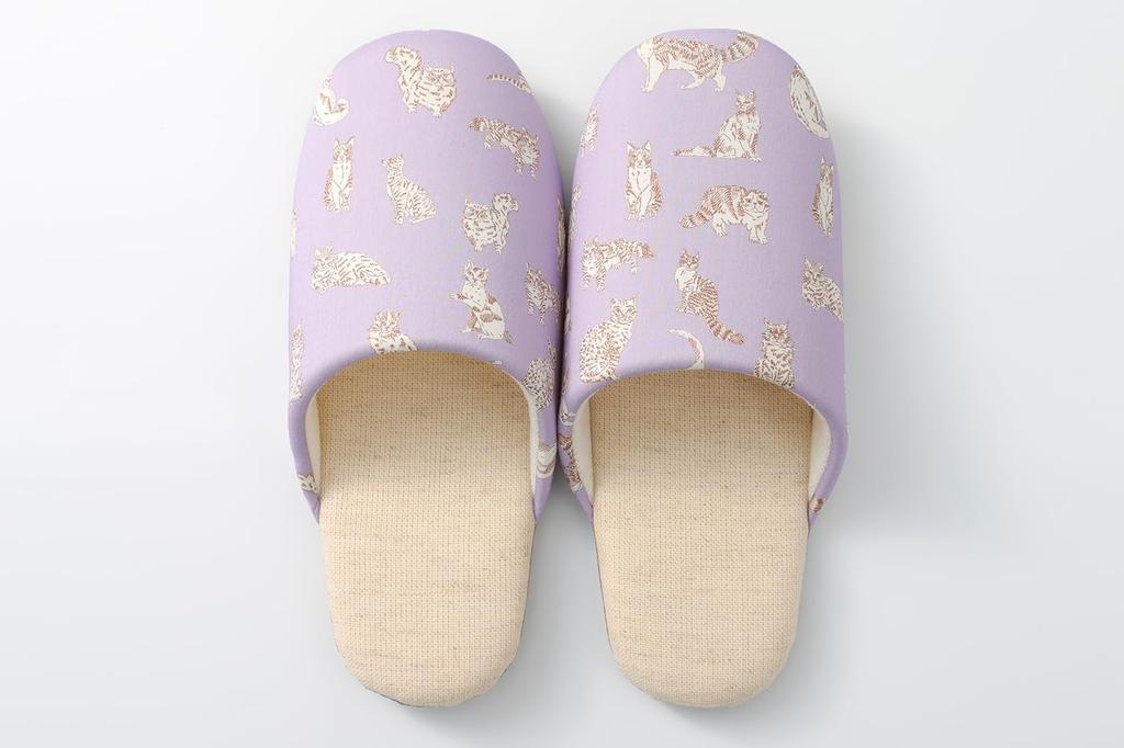 DDintex FLORET LONDON Slippers Approximately 02, Miao, Lavender, 23-25cm [Liberty Print]