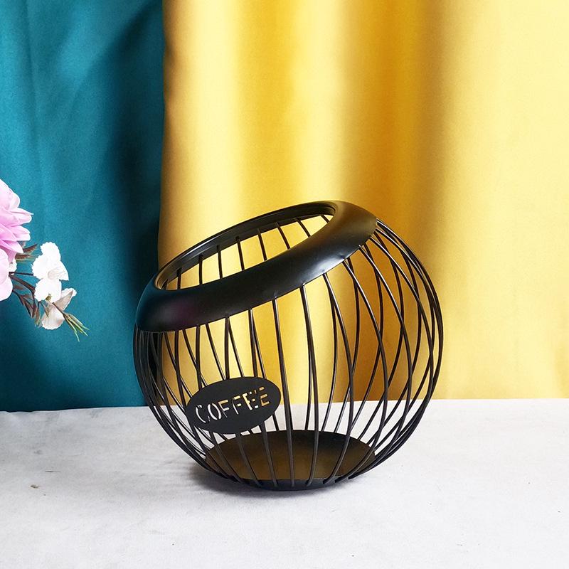 European-Style Irregular Wrought Iron Fruit Basket & Coffee Capsule Rack