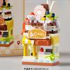 NEW DIY Hamburger Restaurant Coffee Store Flower Street View Food Building Blocks Kit Girls Bricks Movie Model Kids Toy Children