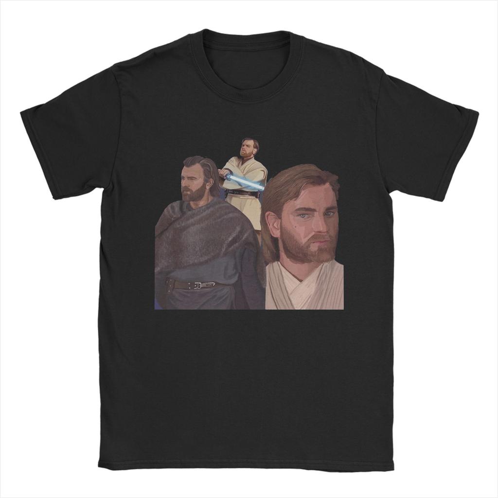 Obi-Wan Kenobi Koszulka Kosmiczna Męska Jezus Retro Kolaż Streetwear 100% Bawełna T-shirty Lato O-neck T-shirt Duże Rozmiary Top