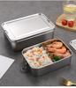 304 Stainless Steel Bento Box With Lockable Clip Metal Portable Food Storage Boxes Multiple Sizes For Home Use Fresh-keeping Box