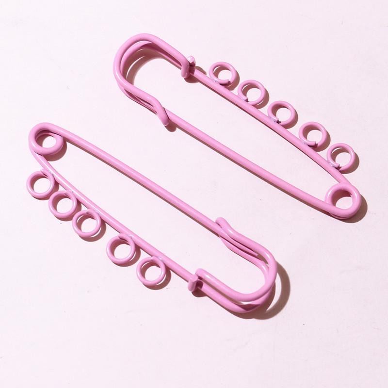 10pcs 50x16mm Safety Pins Brooch Metal Sewing Pins Clothes Pins with 3/5 Loops for Tags DIY Crafts Jewelry Making Findings