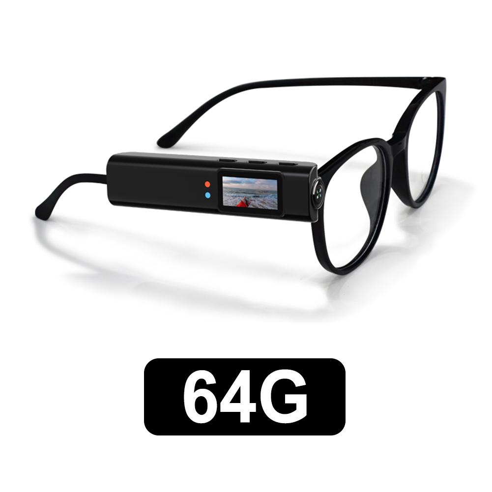 4K HD Glasses Camera WiFi Mini Digital Camera 0.96in IPS Screen Motorcycle Action Cam Wearable Eyeglasses Camera for Hiking Bike