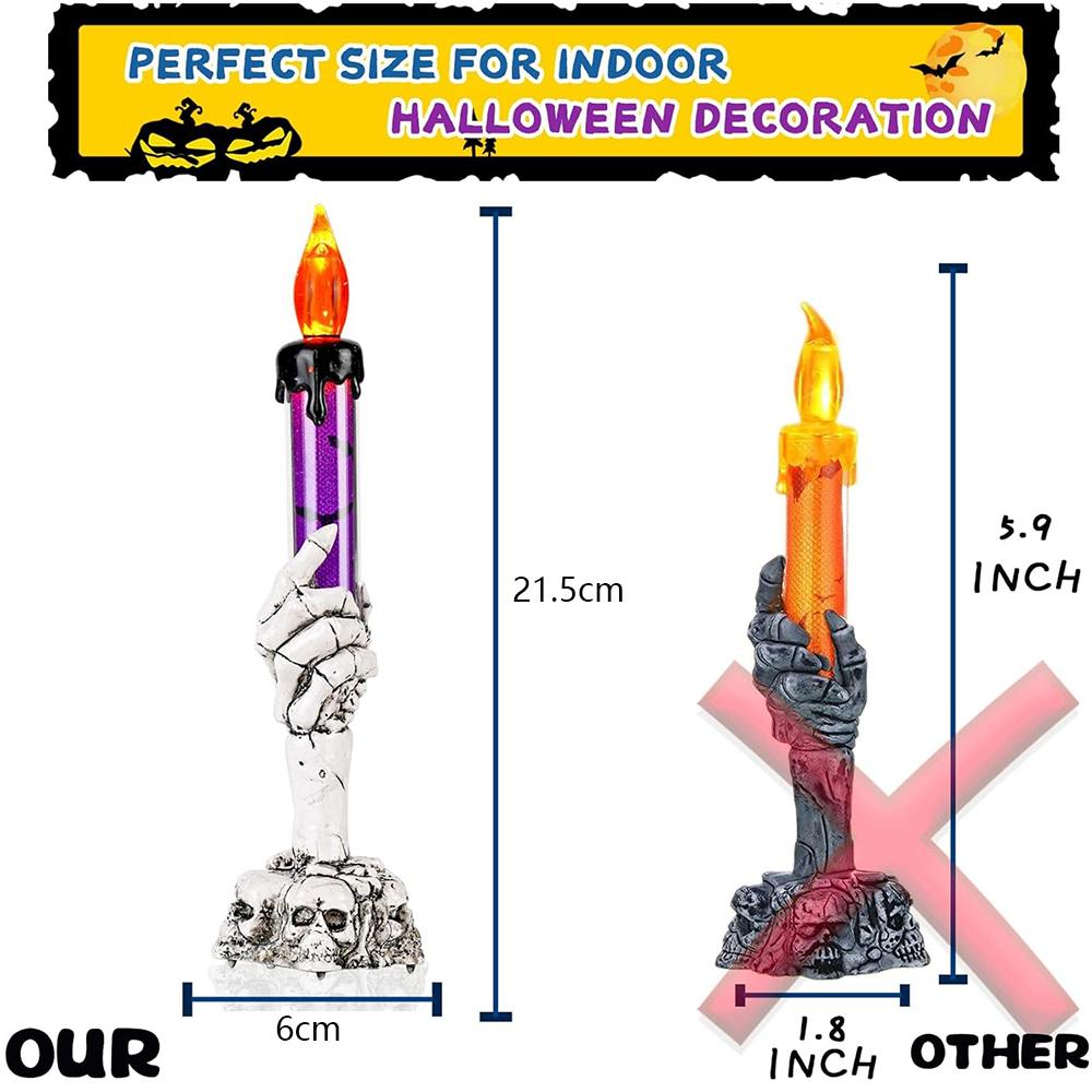 

New 3PCS LED Halloween Candle Lights with Skeleton Hand For Halloween Decoration