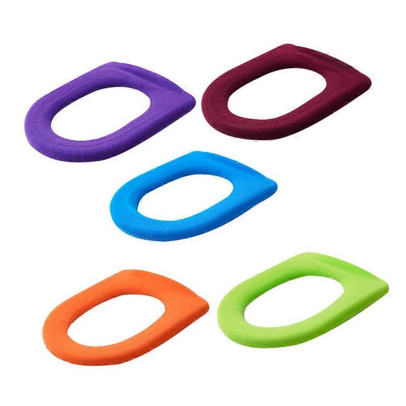 Toilet Seat Cover Pads Durable O-Shaped Toilet Mat for Bathroom Use Assorted Color 30X30CM Warm 5Pcs