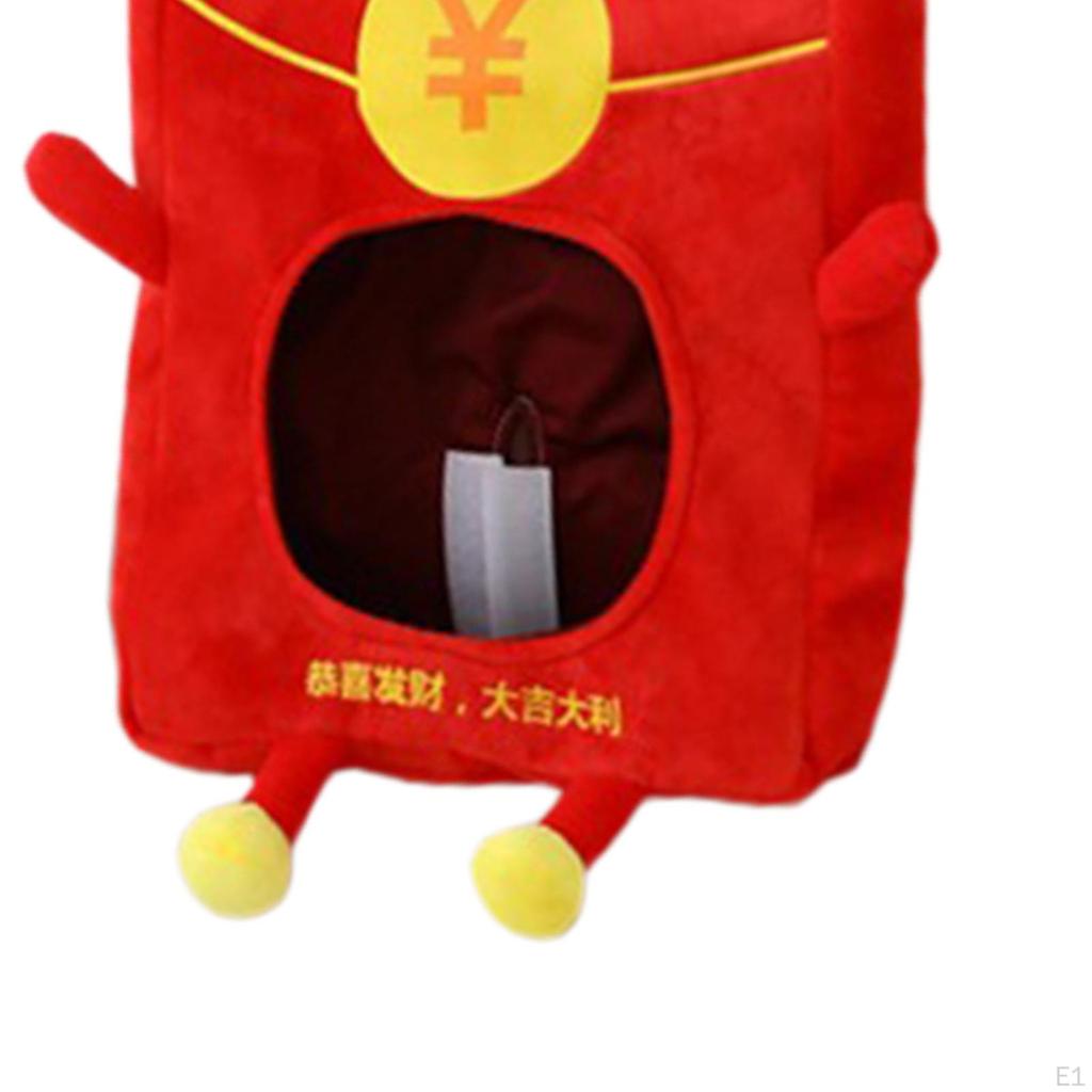 Cute Plush Red Envelope Hat Novelty Hats for Adults Kids Costume Headdress Selfie Carnival