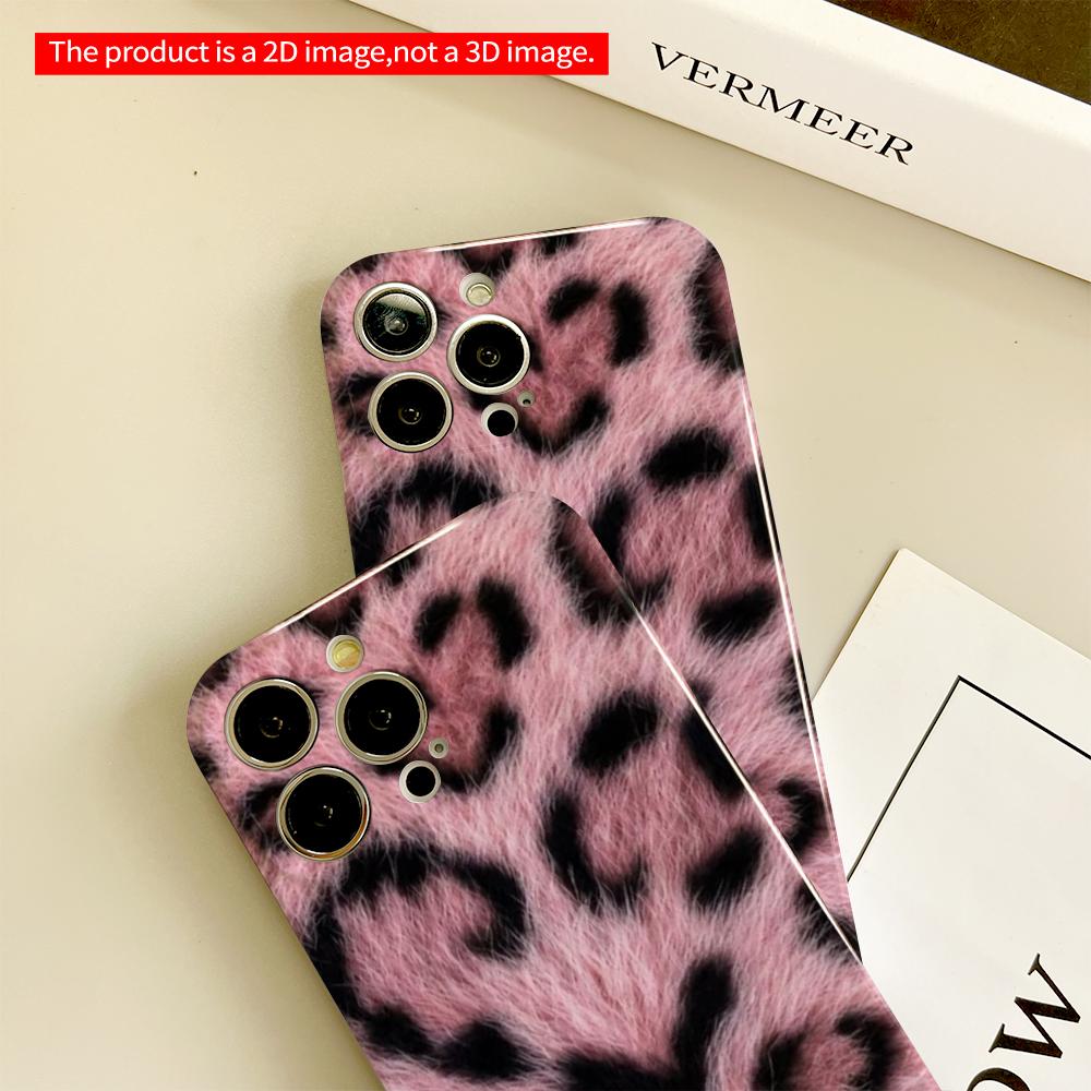 Pink Leopard Fur Texture Phone Case All inclusive film hard phone case, compatible with iPhone 18 Pro Max 17 16 15 14 13 12 11