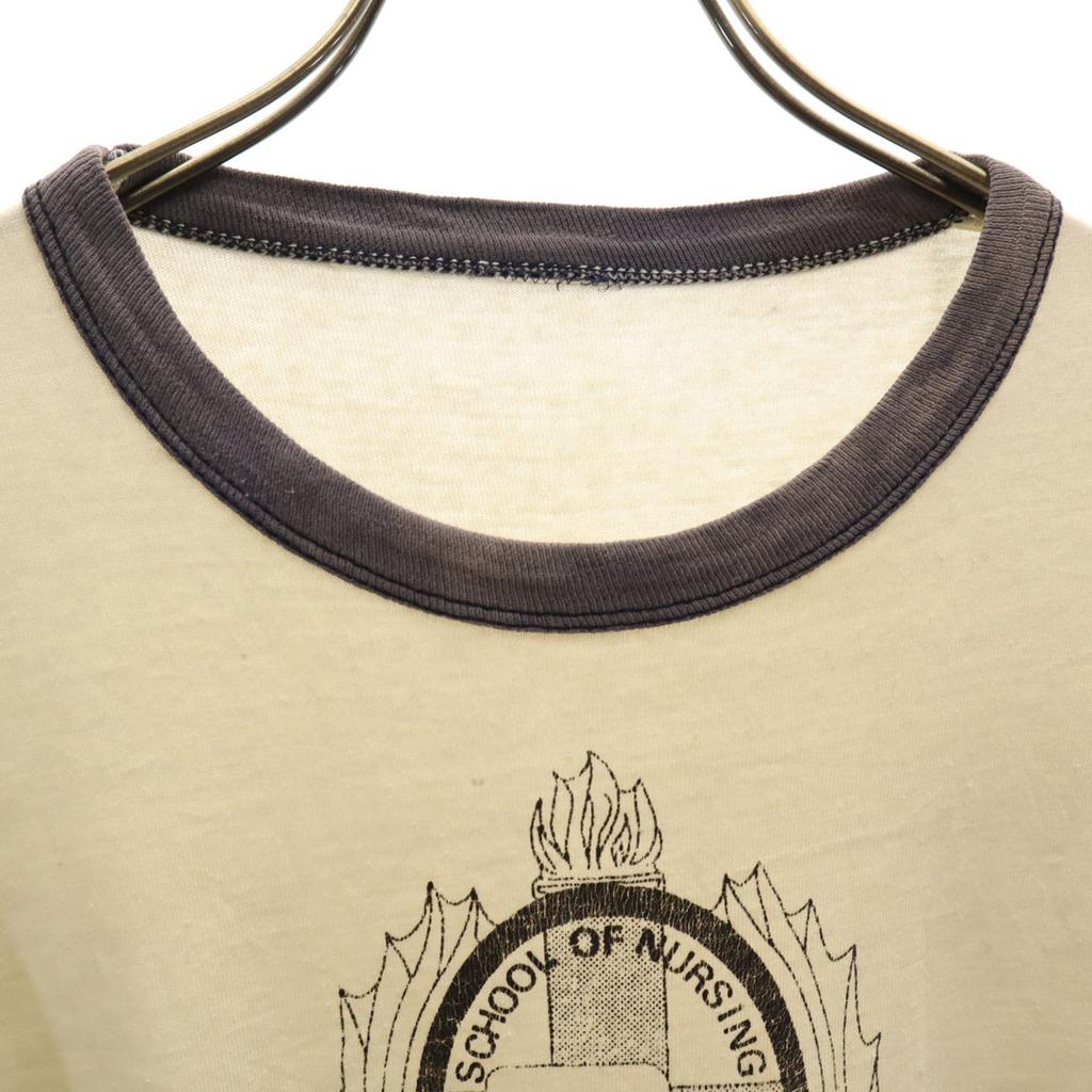 Vintage 70s Short Sleeve T-shirt Gray Nursing School Men's Used