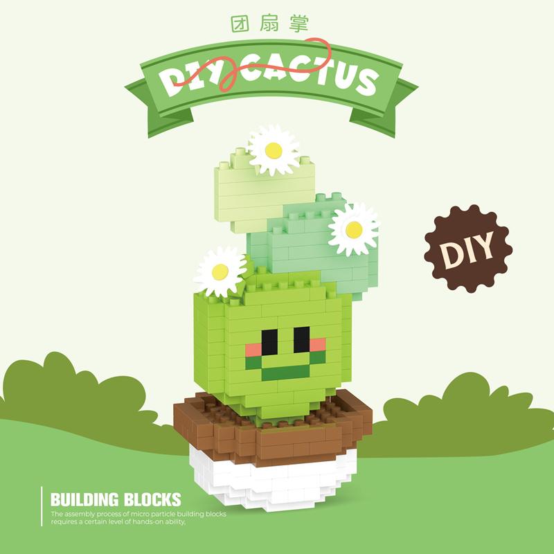 New Product Simulation Succulents, Cactus Building Blocks, Flowers, DIY Educational Assembling Toys, Potted Plant Decorations