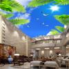 Blue Sky Ceiling Wallpaper White Clouds Coconut Trees Seagull Mural Bedroom Living Room Murals For Ceilings