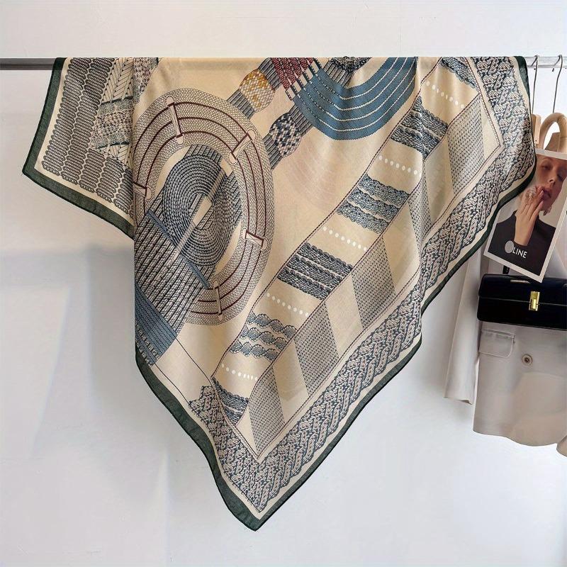 Spring and Summer Thin Imitation Cotton and Linen Shawl, Travel Photo, Color Printed Scarf, Air-conditioned Room Large Square Scarf