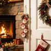 Farmhouse Style Christmas Ornaments Santa Claus Hanging Ornament, 2D Flat Tree Decoration, Rustic Wood Holiday Wall Decor Sign with Pine Branches