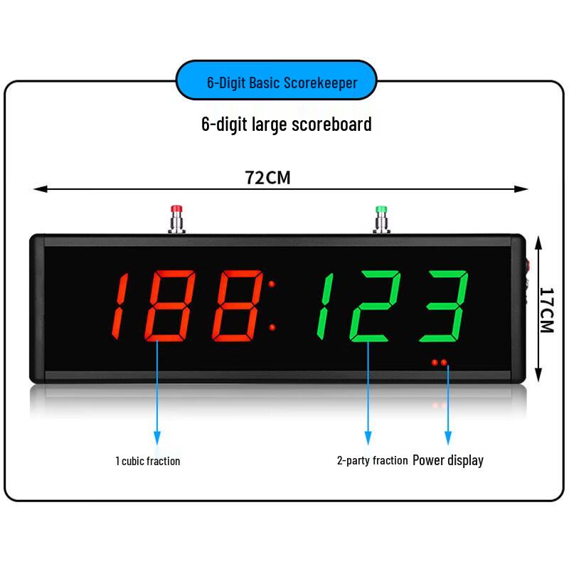Jun Ding Ying Large 6-Digit Wireless LED Scoreboard