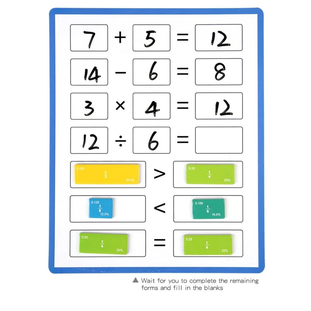 Montessori Magnetic Learning Math Puzzles Toys for Children Wooden Book Set Kids Arithmetic Educational Toys Teaching Aids
