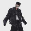 High-End Men's Deconstructed Leather Motorcycle Jacket
