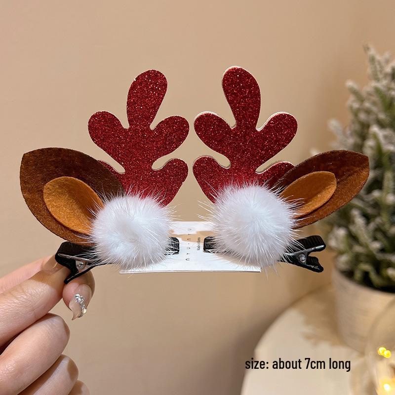 Mori Style Reindeer Antler Ears Christmas Hair Clip - Cute Kids' Hairpin Accessory