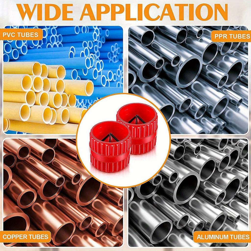 4 Stück Kupferrohrreiniger- und Aufreiber-Set Innen-Außen-Aufreiber Rohr- und Rohrentgrater Aufreiber Anfaswerkzeug (rot)
