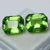 CERTIFIED 16.08 Ct NATURAL Green PERIDOT Emerald Shape Rare Loose Gemstone Pair DZ-765