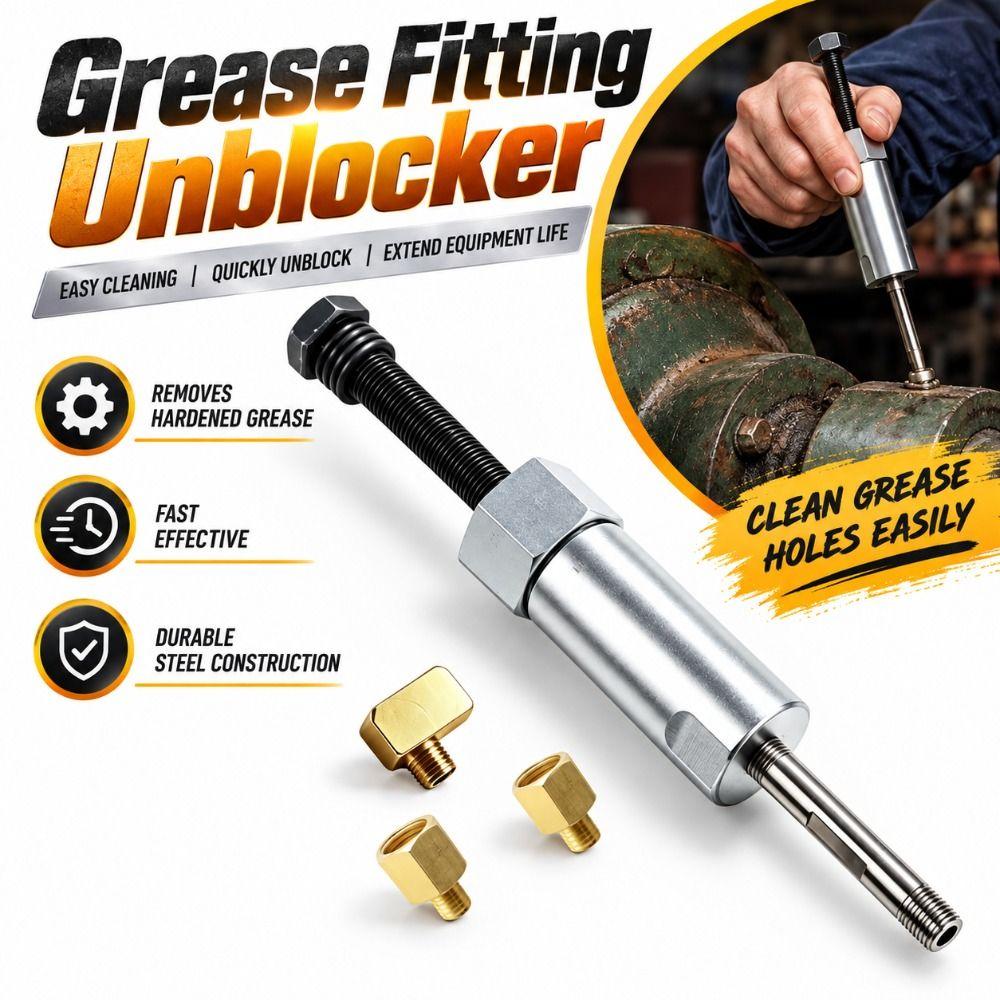 Detachable Head Grease Passage Cleaner Grease Nipple Unblocker for Equipment Repair
