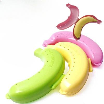 Tragbare Bananen-Aufbewahrungsbox, Auslaufsicherer Plastik-Fruchtbehälter für Schulessen, Reisen und Picknick, BPA-freier Snack-Behälter