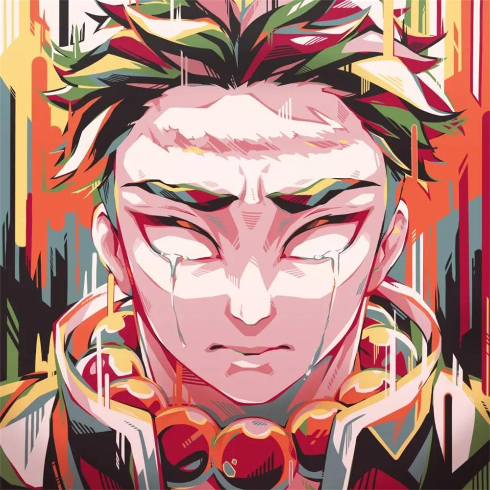 Resin 5D Diamond Painting Cartoon Anime Demon Slayer Embroidery Cross Stitch Kits Art Mosaic Drill Home Decor Gift