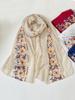 Elegant Women Boho Chiffon Silk Scarf Wrap Shawl Flower Embroidery Sunscreen Bandanas Hijab Mujer Scarve Pareo Beach Casual New