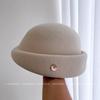 Thousand Gold Wind Atmosphere Wool Beret Children Winter Metal Buckle Decorative Temperament Felt Hat Elegant Versatile Basin Hat