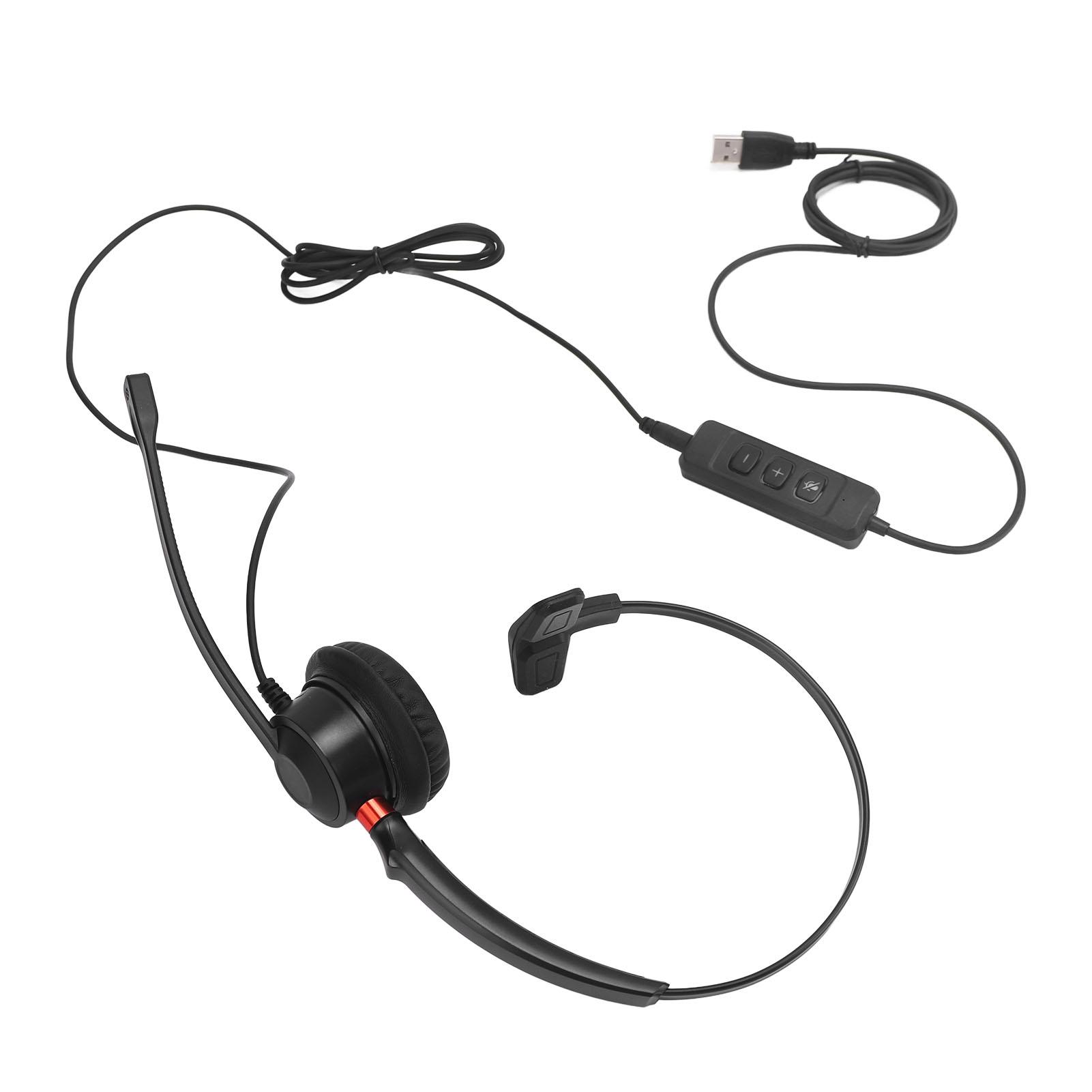 

Гарнитура с микрофоном с шумоподавлением USB с регулировкой громкости офисная телефонная гарнитура для звонков