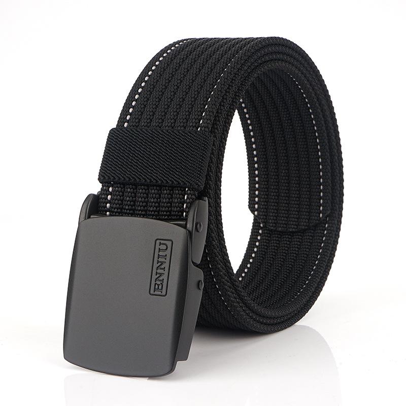 Neuer Pendlergürtel für Herren mit automatischer Schnalle aus Nylon, vielseitiger, dicker Doppelschichtgürtel für die Freizeit im Freien