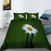3D Printing Household Bedding Set Chrysanthemum Printing Pillowcase and Quilt Cover 2/3 Pieces of Plant Microfiber Comfortable Household Bedding