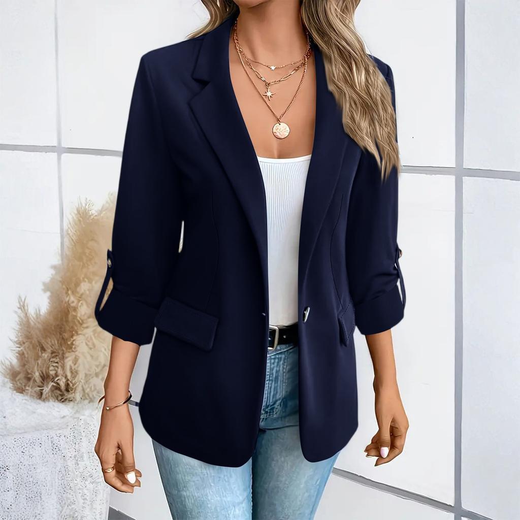 Damen Blazer für die Arbeit Jacken Schick Langarm Business Casual Outfits Arbeitsblazer