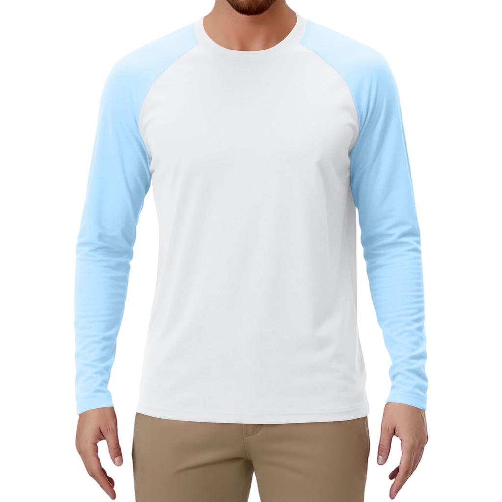 Pánské sportovní tričko s dlouhým rukávem raglánového střihu v kontrastních barvách
