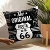 Travel Motorcycle Ride US Route  Linen Cushion Covers For Decorative Sofa Home Pillows Case Car Chair Pillows Cases