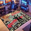 Retro Car & Rock Bar Themed Rug, non-slip rug, suitable for living room, bedroom, game room, computer room and home décor.