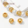 18K Gold Plated Round Ball Spacer Beads For Jewelry,Metal Bead Separators,DIY Beading Accessories,Necklace Making Supplies