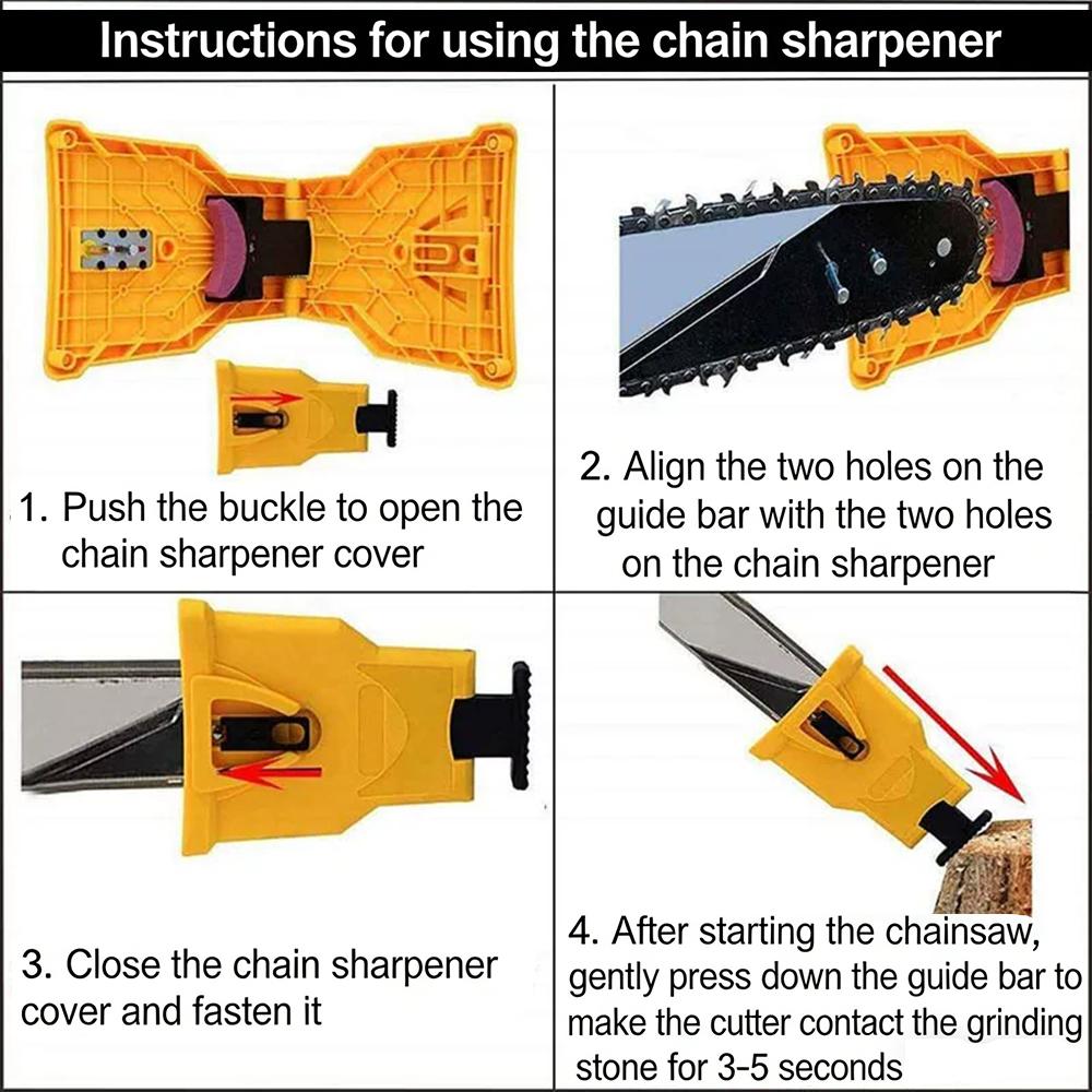 Garden Logging Kit (3 Size Tree Felling Wedge)+Chain Sharpener Chainsaw Teeth Sharpener , Whetstone, Quick-sharpening Tool