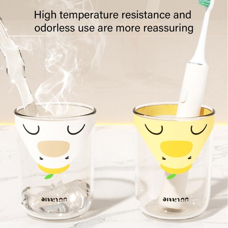 Kids Toothbrush Holders with Cups Wall Mounted & Saves Space Toothbrush Organizes Upgrades for Family Bathrooms