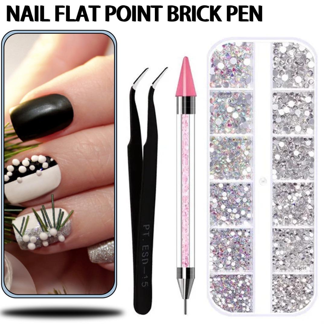 

Mayitr Multi-Size Flat-back AB Crystal Rhinestones DIY Nail Art Decorations Tool Set