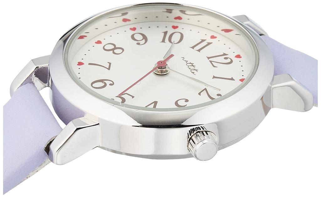 Fieldwork Lovely Analog Watch, Silver with Leather Strap, GY044-3, Women's, Purple