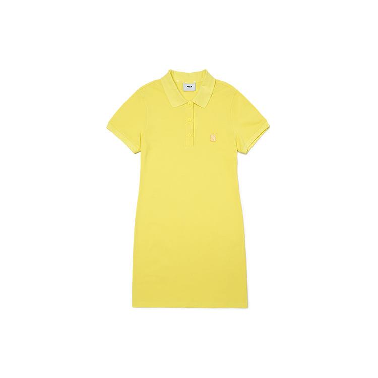 New MLB Short Sleeved Dress Women's Yellow 3FOP00623-50YES