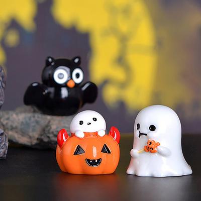 Halloween Micro Landscape Miniature Figurines Cute Pumpkin Ghost Vampire Decoration Resin Craft Mini Fairy Garden Ornaments