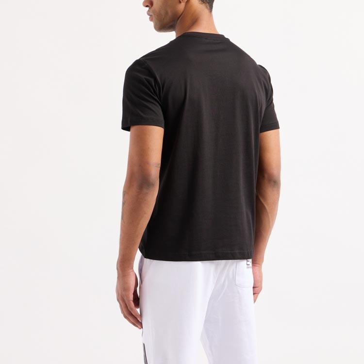 Emporio Armani EA7 SS24 Logo Letter Print Crew Neck Short Sleeve T-Shirt Men tops Black 3DPT05-PJ02Z-1200