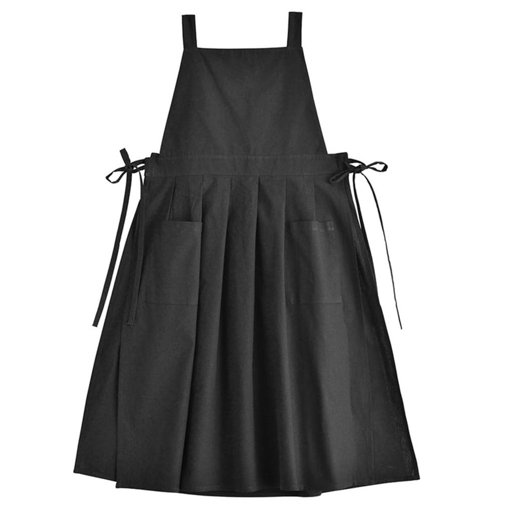ZHEJIA Stylish Women's H-Shaped Cafe Apron with Drawstring, Water-Repellent, Wrinkle-Resistant, Durable, Neck-Hanging Design with Pockets for