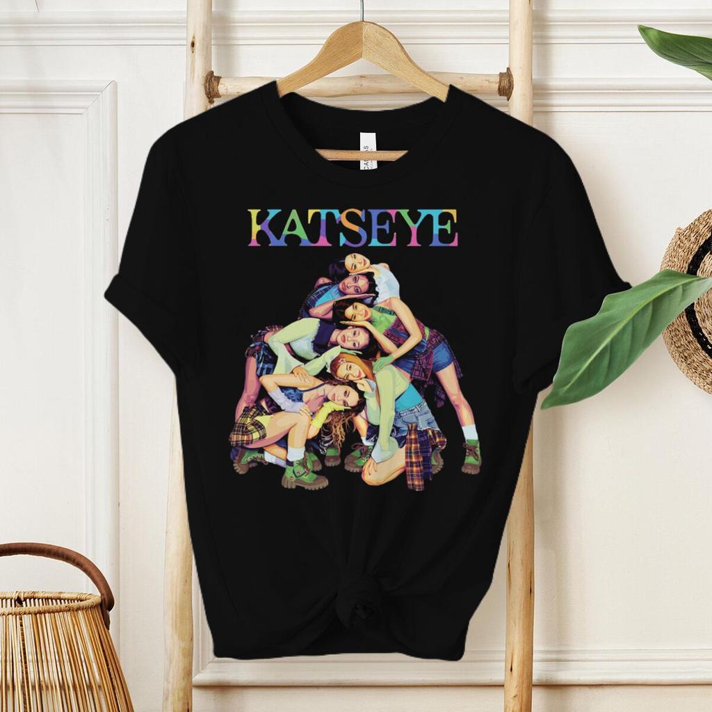 Unisexs Casual Katseye Girl Group Graphic Tshirts Unisex Summer Short Sleeve Vintage Hip Hop Singer Tees Gifts For Fan