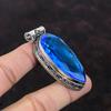 Faceted Swiss Blue Topaz Pendant Handmade Vintage Pendant Antique Jewelry 925 Sterling Silver Pendant Real Gemstone Pendant Engagement Gift
